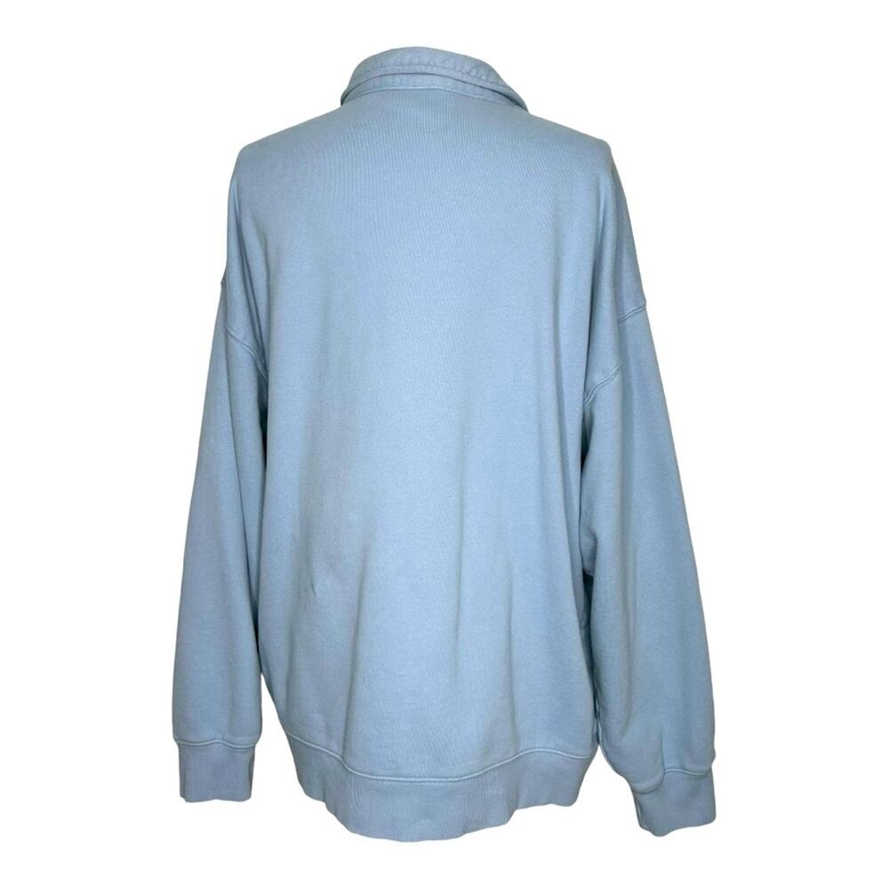 Aritzia Tna Cozy Fleece Boyfriend Polo Sweatshirt in Blue 2XL - Picture 3 of 8